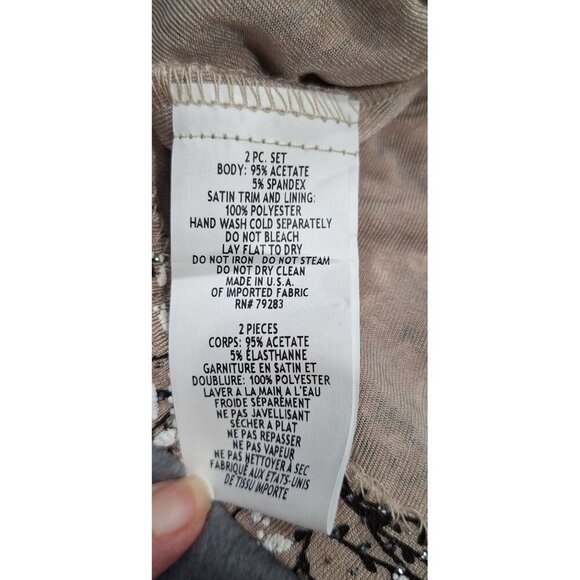 EUC Alex Evenings Petite Sleeveless Glittery Beige & Black Floral Tank Top/ Sz. - Picture 5 of 5